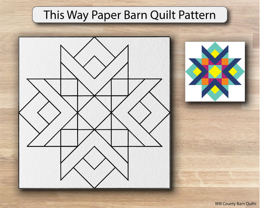 This Way Paper Printed Barn Quilt Pattern (Sizes) - Design Concepts Chi