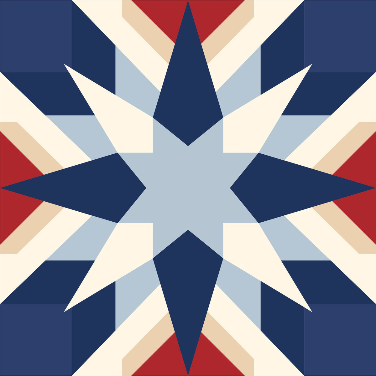 Maritime Medley Paper Printed Barn Quilt Pattern (Sizes) - Design Concepts Chi