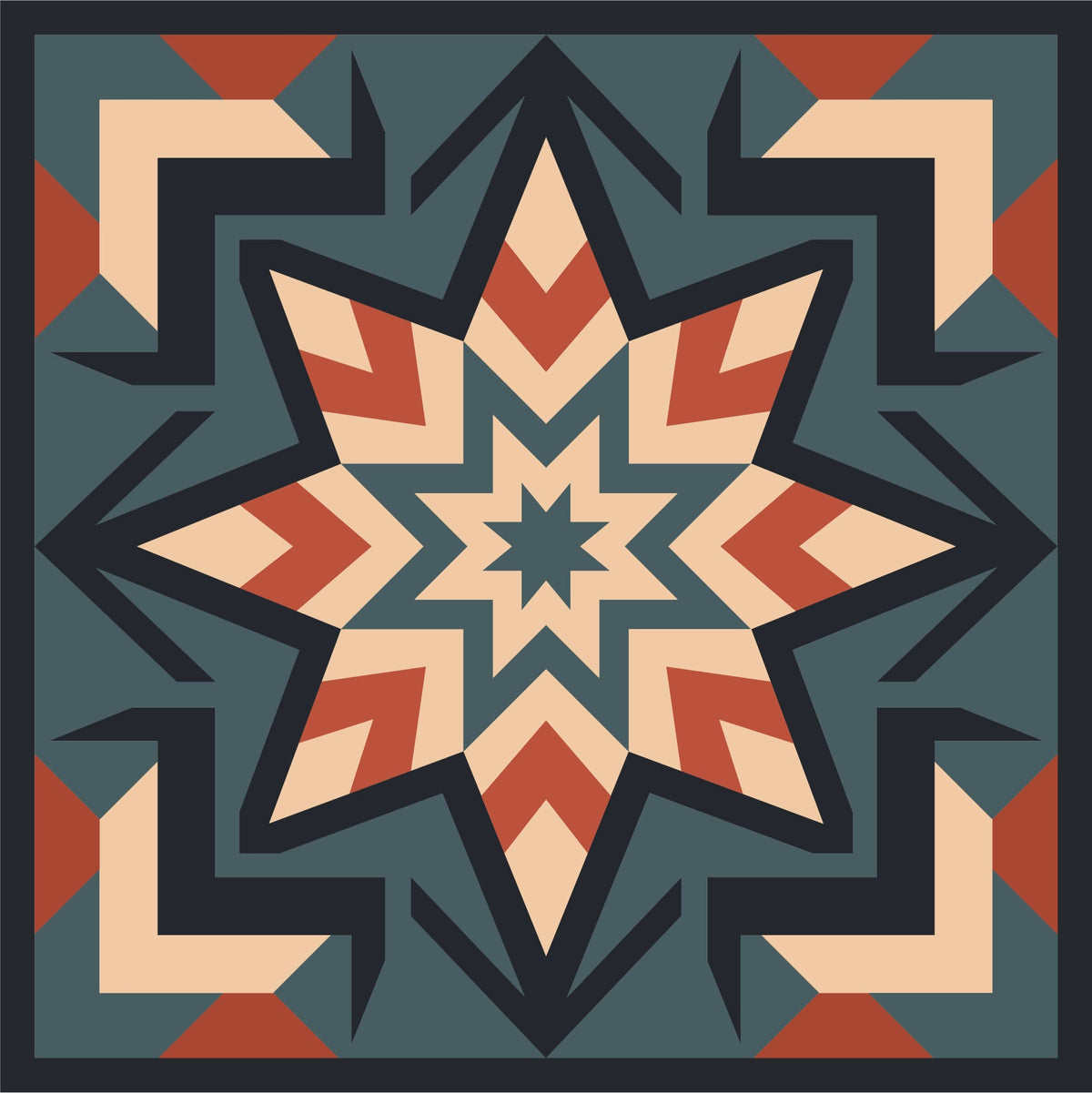 Star Fort Paper Printed Barn Quilt Pattern (Sizes) - Design Concepts Chi