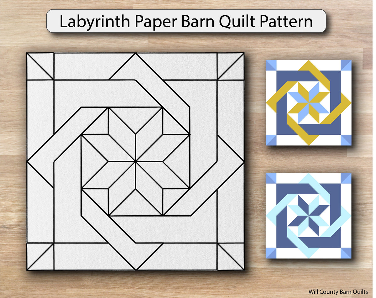 Labyrinth Paper Printed Barn Quilt Pattern - Design Concepts Chi