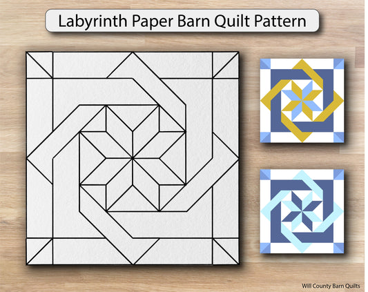 Labyrinth Paper Printed Barn Quilt Pattern - Design Concepts Chi