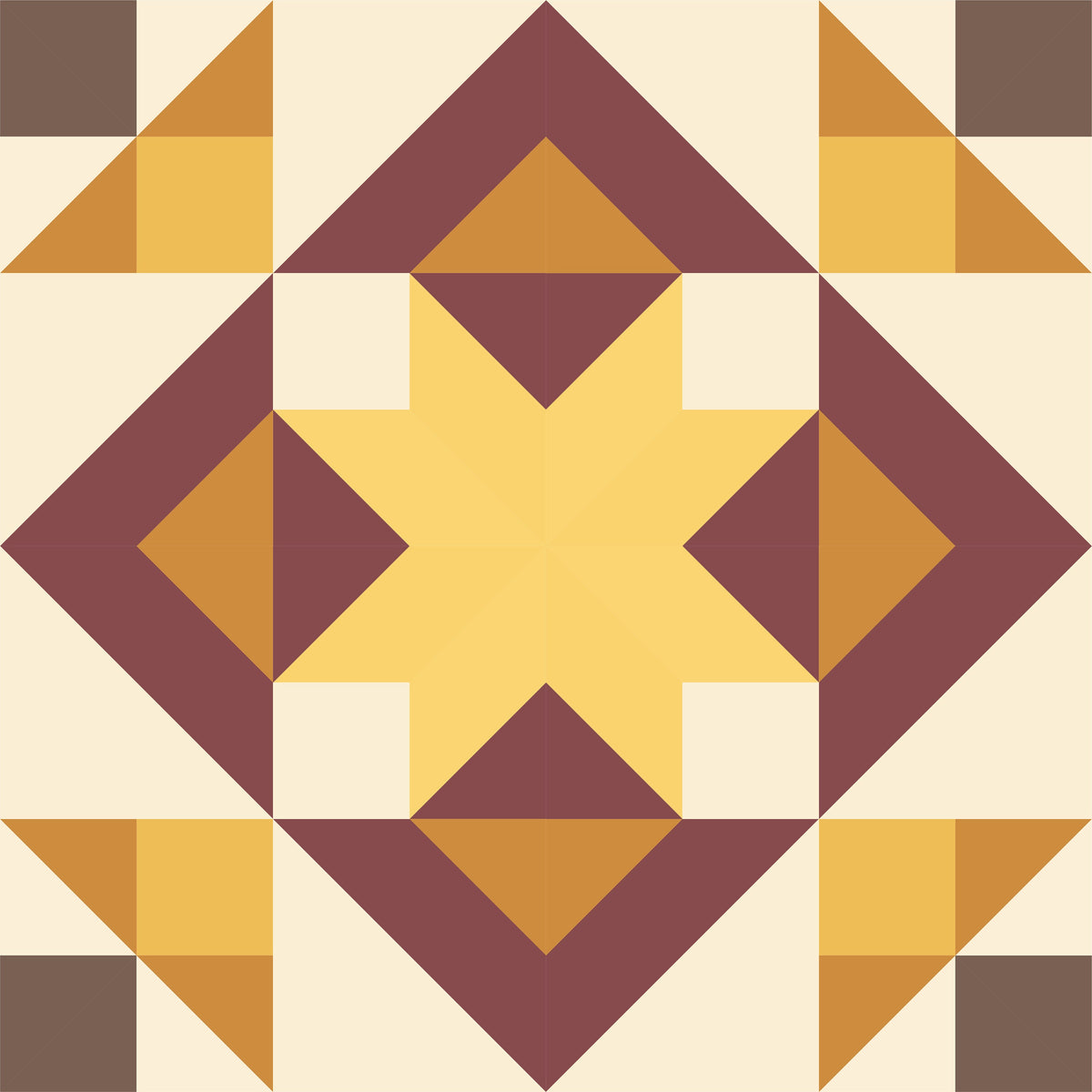 Harvest Hues Paper Printed Barn Quilt Pattern (Sizes) - Design Concepts Chi