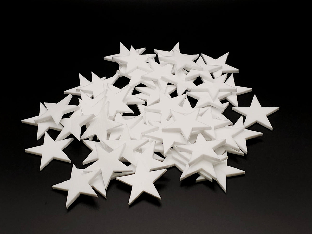White Stars 1/8" Acrylic Plastic (Quantity/Sizes) |  Perspex Lucite - Design Concepts Chi