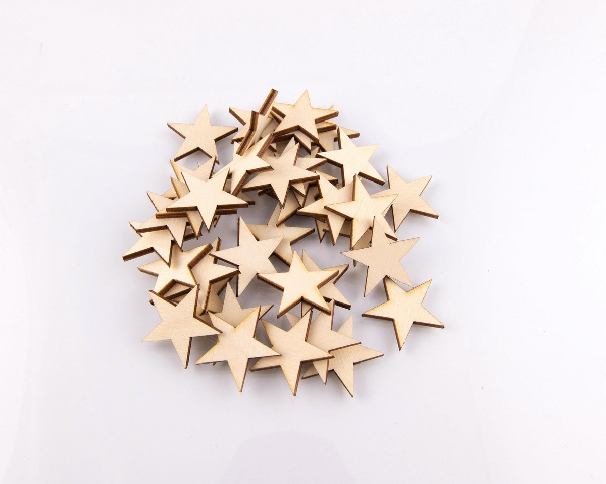 50, 100, 300 Wooden Stars,  1/8" Thick Flag Stars,  Collage, Crafting Stars, Flag Making - Design Concepts Chi