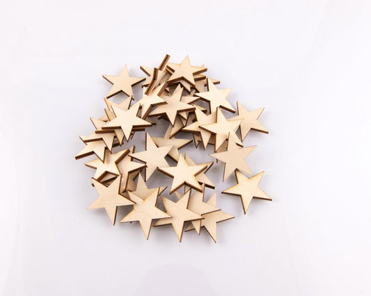 50, 100, 300 Wooden Stars,  1/8" Thick Flag Stars,  Collage, Crafting Stars, Flag Making - Design Concepts Chi