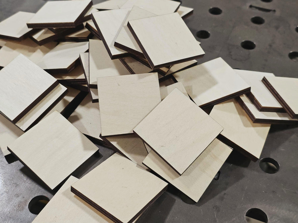 1/4" Thick Wood Squares, 50, 100, 300 - Design Concepts Chi