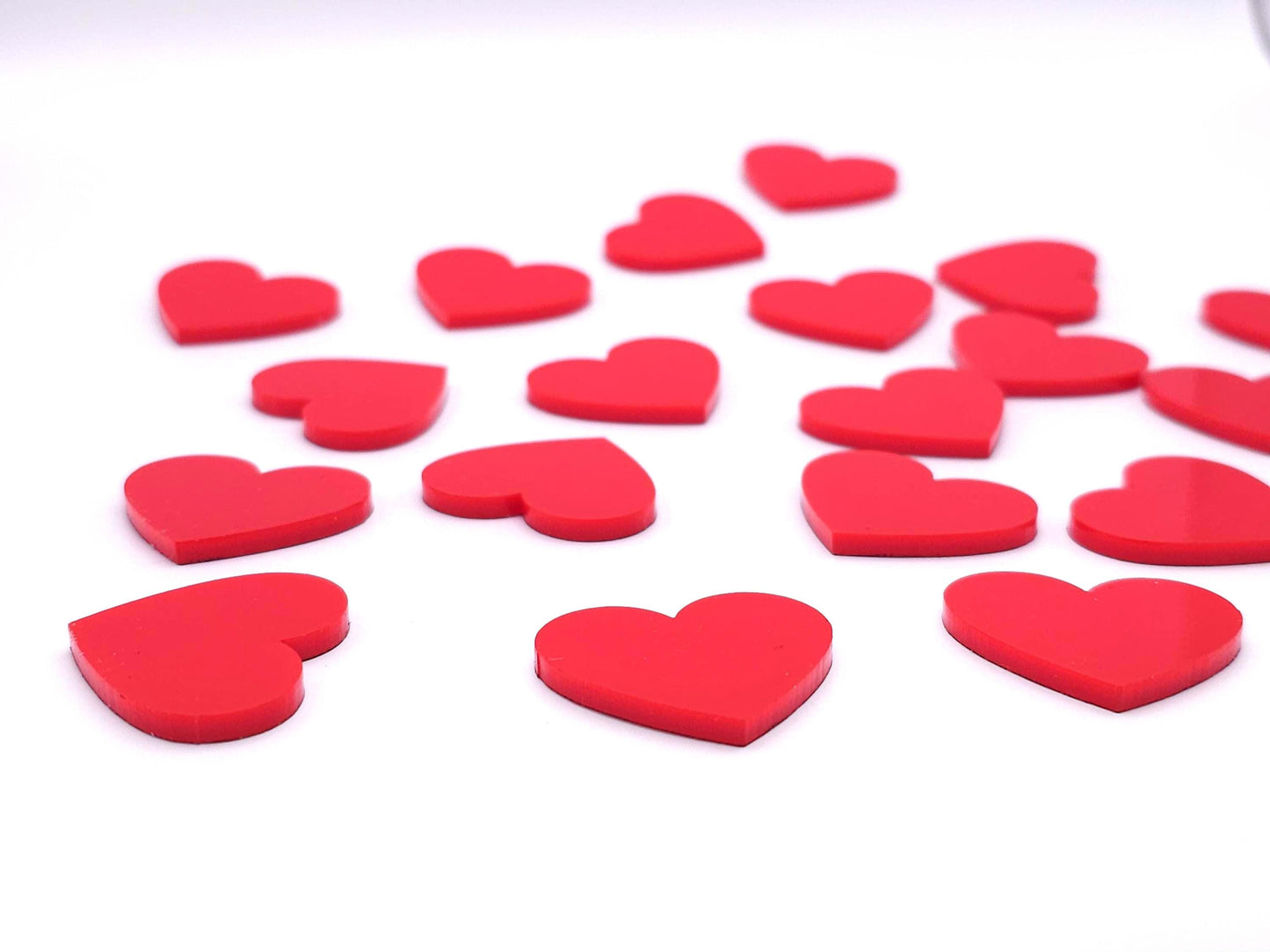 Peel-n-stick, Red 1/8" Acrylic Plastic Hearts (Quantity/Sizes) |  Perspex Lucite - Design Concepts Chi