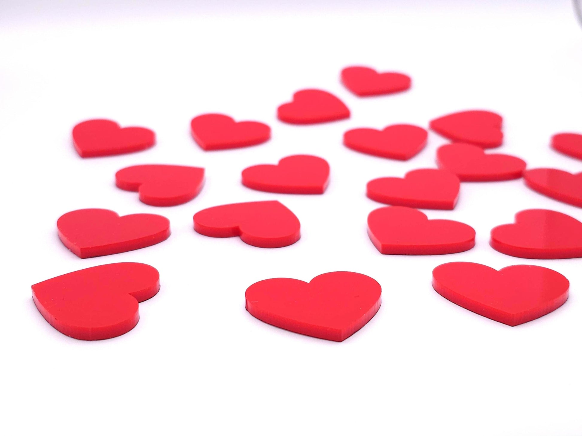 Peel-n-stick, Red 1/8" Acrylic Plastic Hearts (Quantity/Sizes) |  Perspex Lucite - Design Concepts Chi