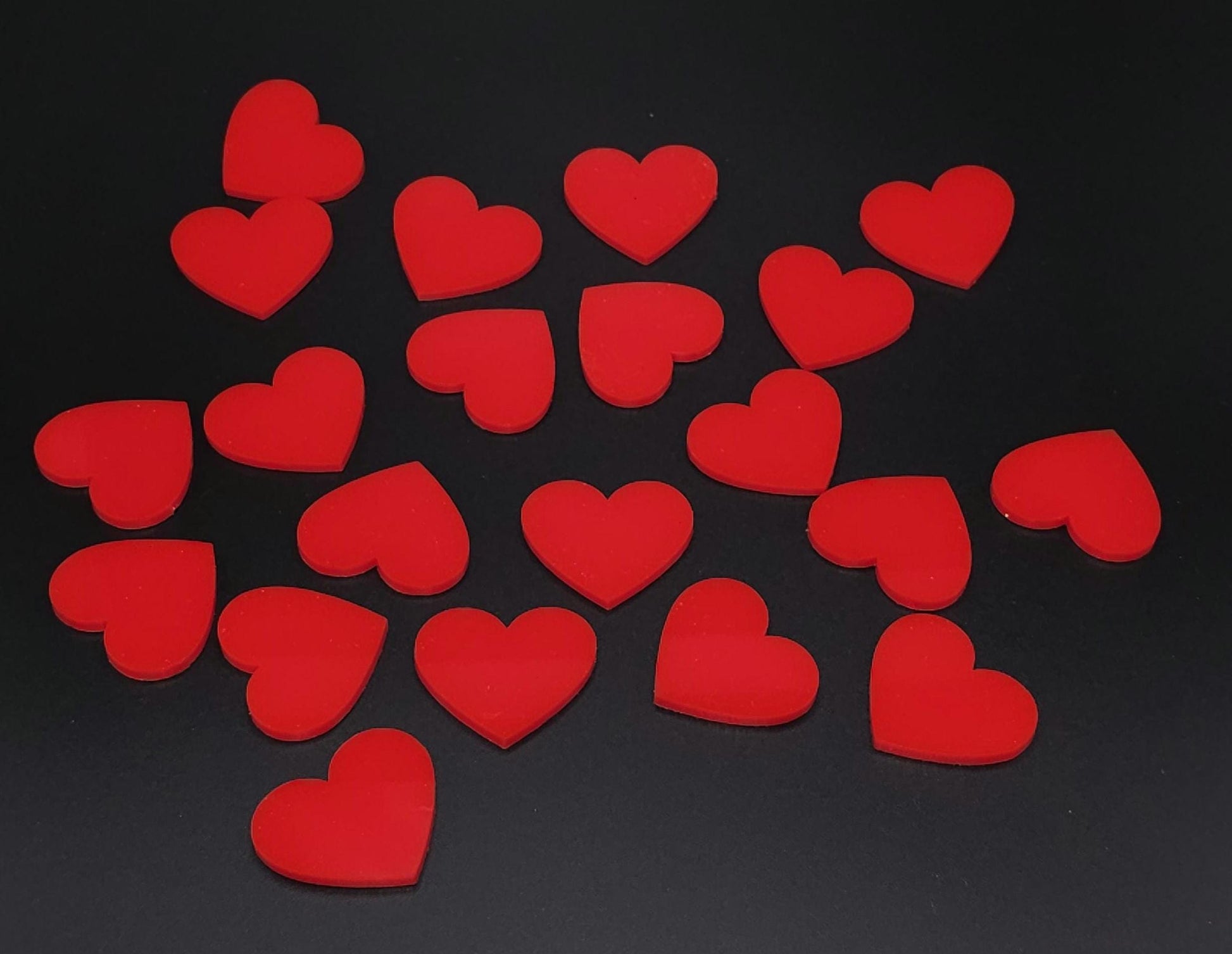 Red Hearts 1/8 in Acrylic  Plastic (Quantity/Sizes) |  Perspex Lucite - Design Concepts Chi