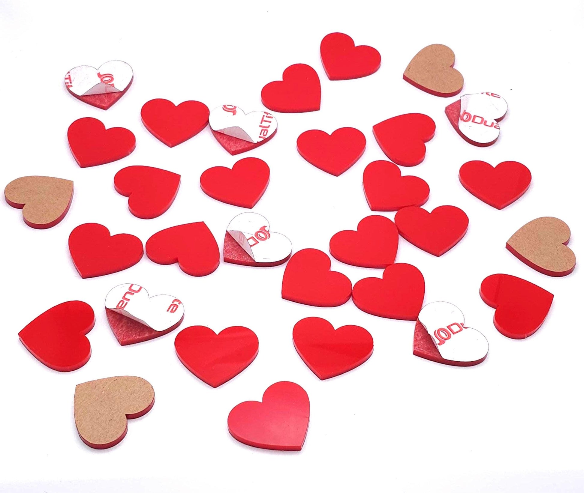 Peel-n-stick, Red 1/8" Acrylic Plastic Hearts (Quantity/Sizes) |  Perspex Lucite - Design Concepts Chi