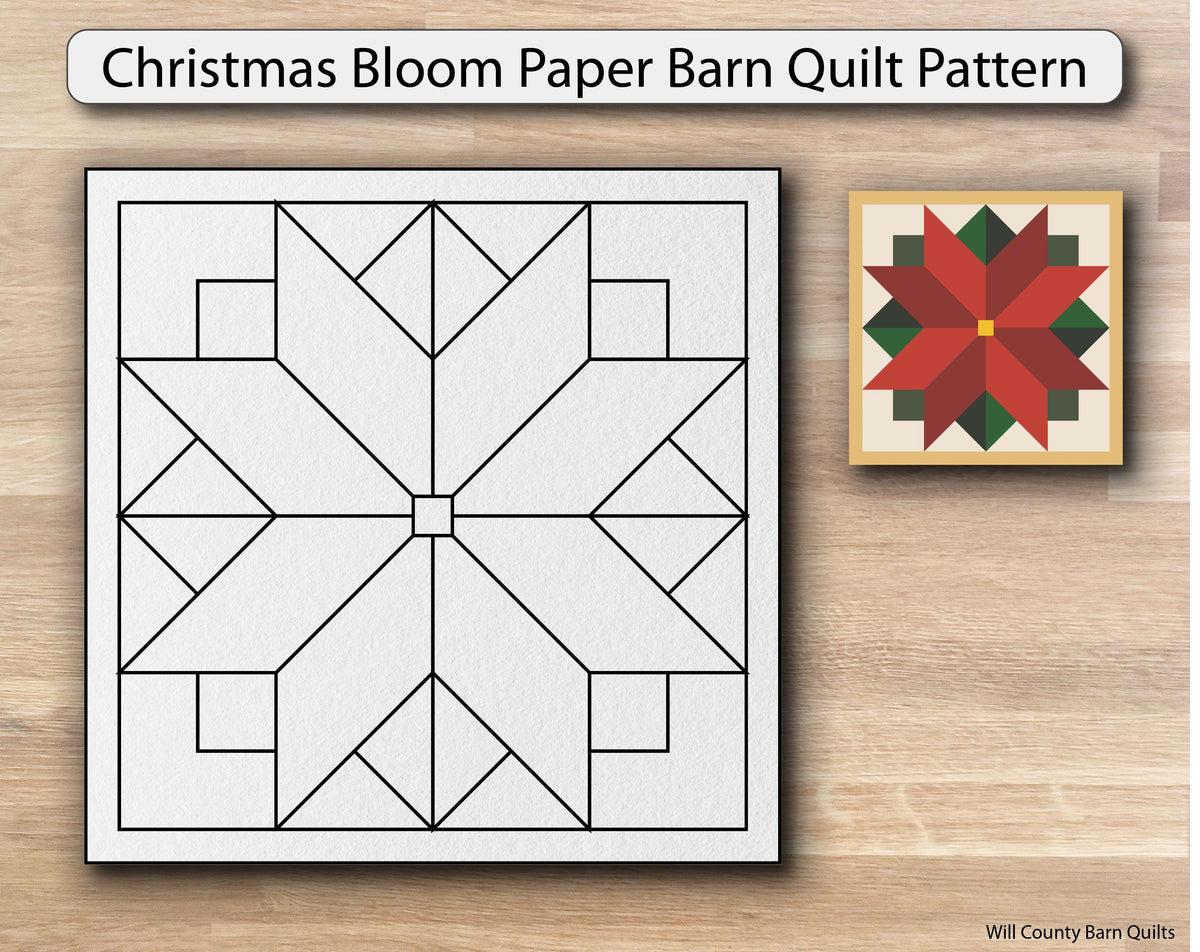 Christmas Bloom barn quilt pattern