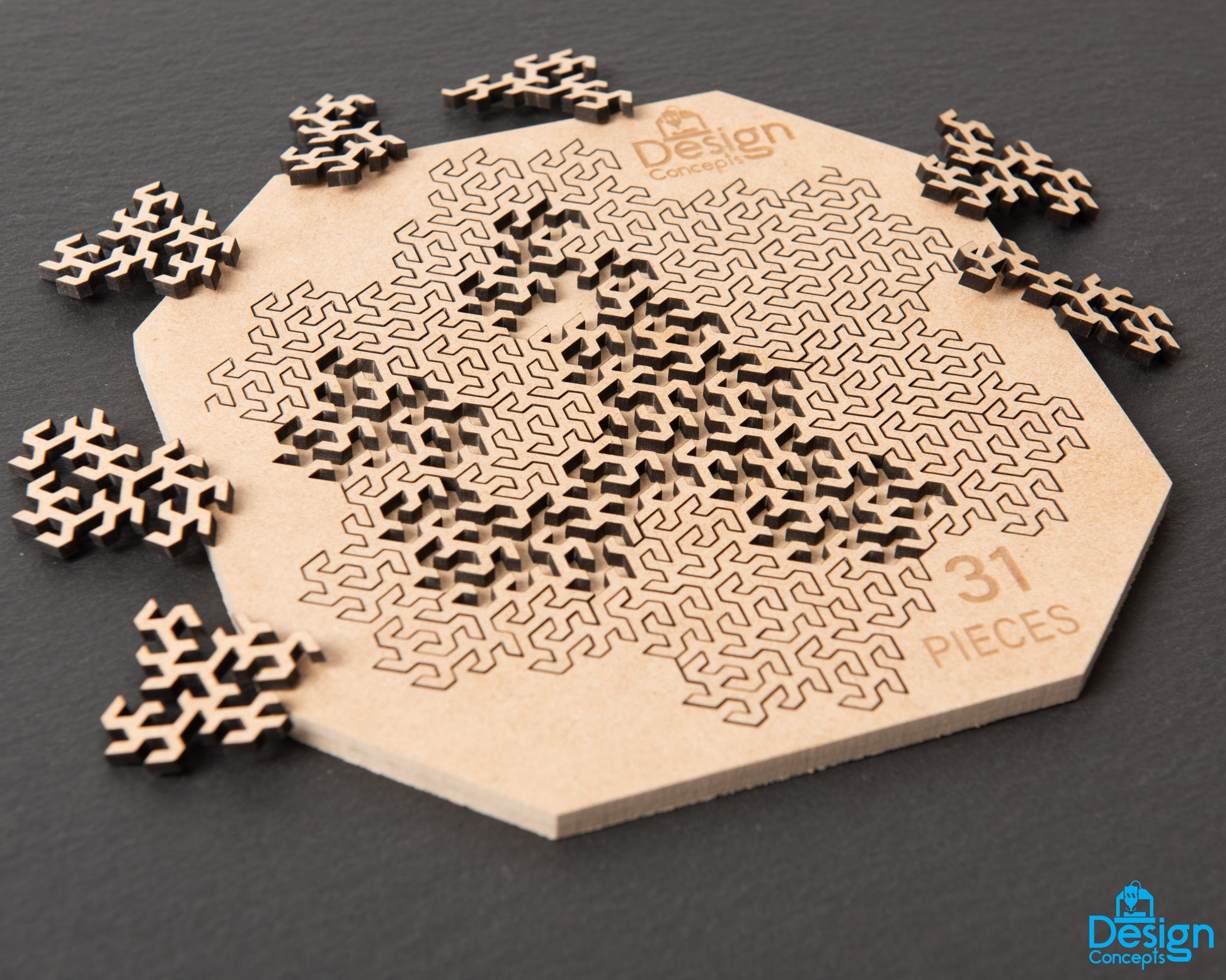 Fractal Jigsaw Puzzle (31-Piece Jagged Version) - Design Concepts Chi
