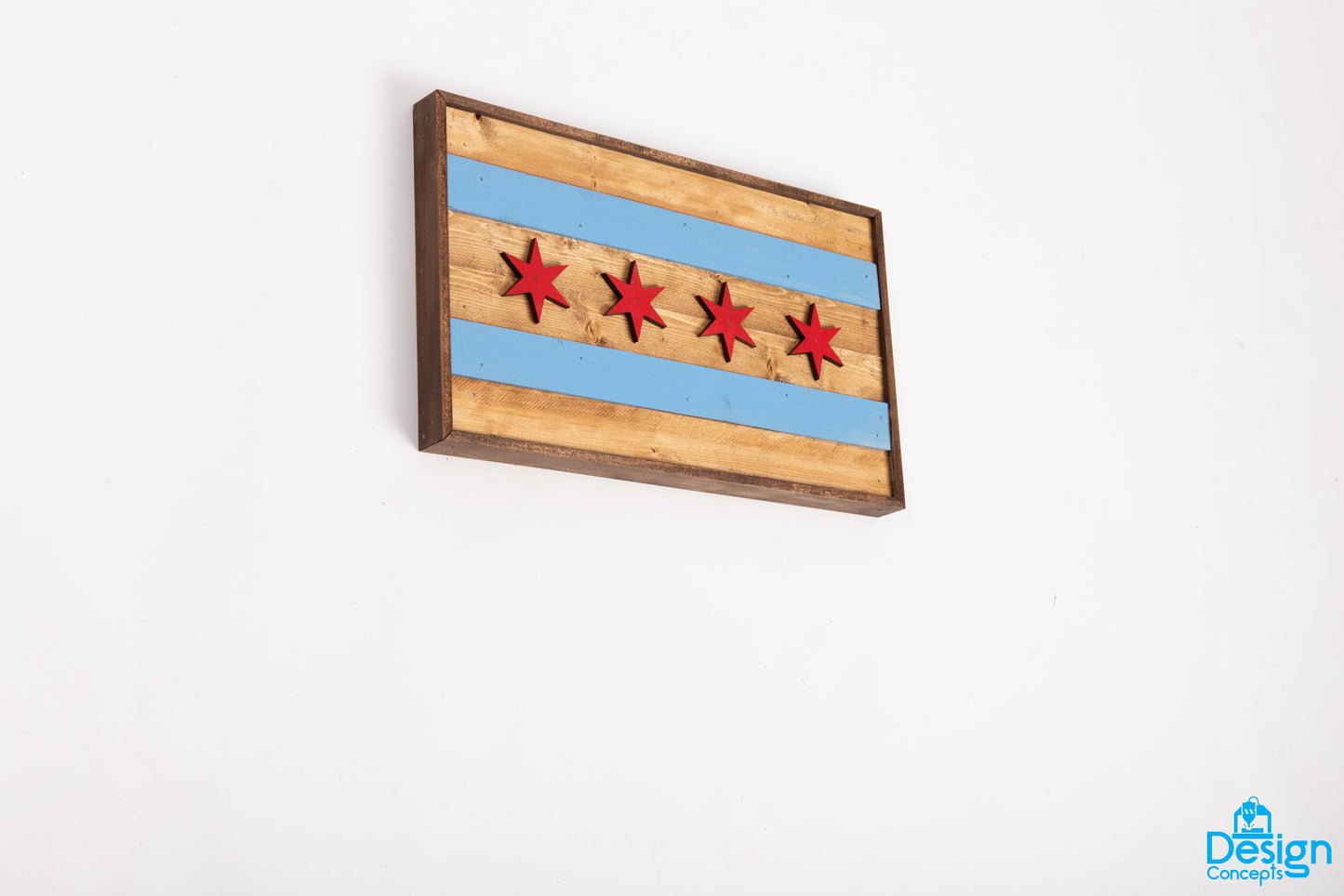 Fast Ship- Rustic Wooden 3D Chicago Flag Wall Art - Design Concepts Chi