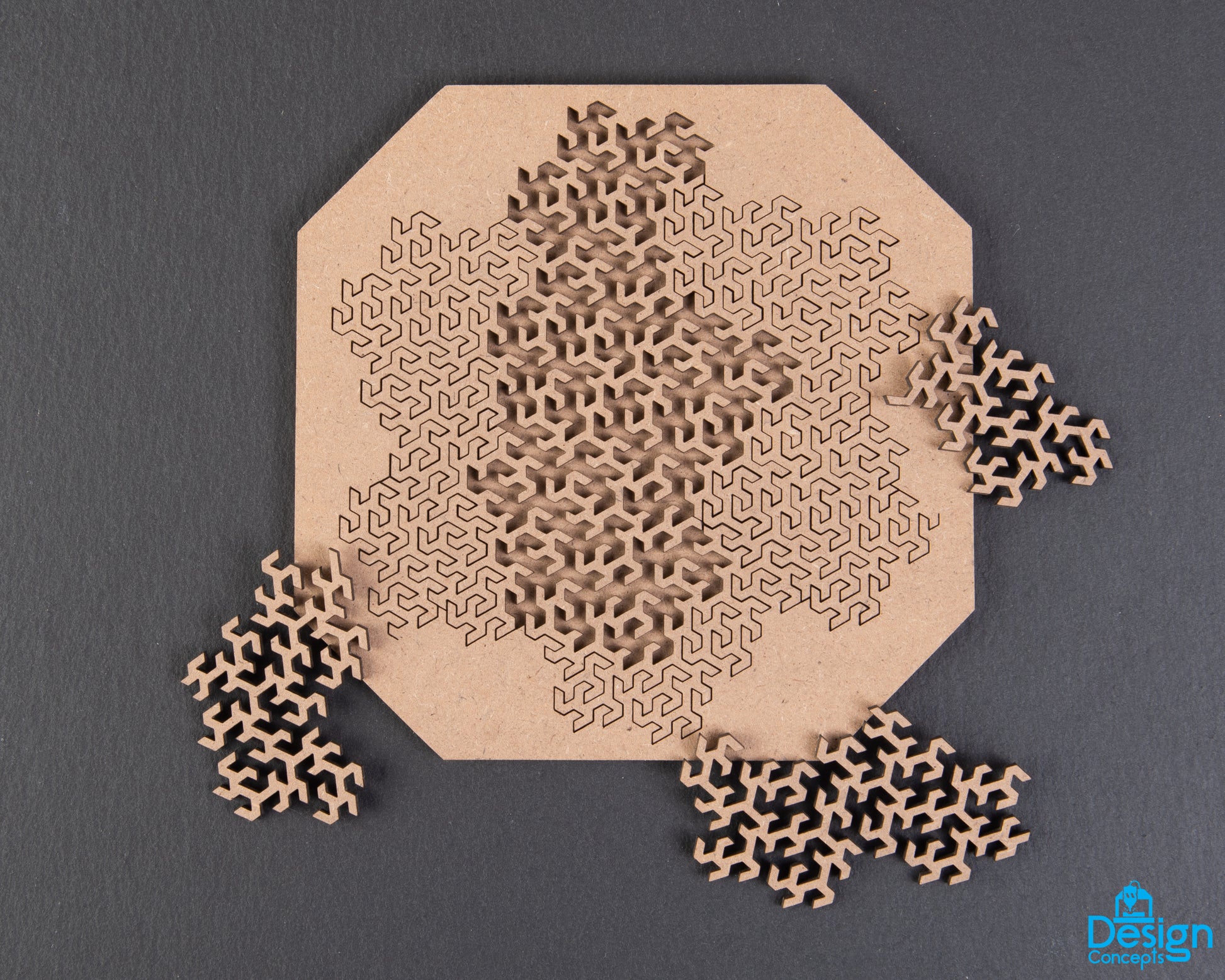 Fractal Jigsaw Puzzle (14-Piece Jagged Version) - Design Concepts Chi