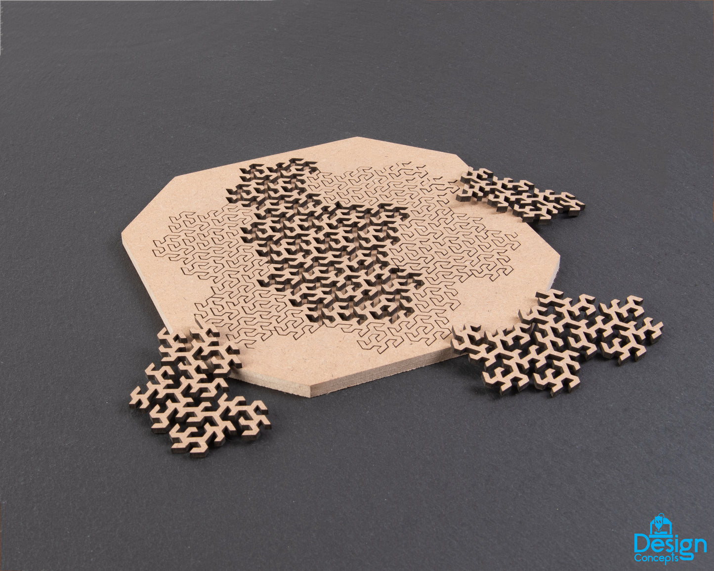 Fractal Jigsaw Puzzle (14-Piece Jagged Version) - Design Concepts Chi